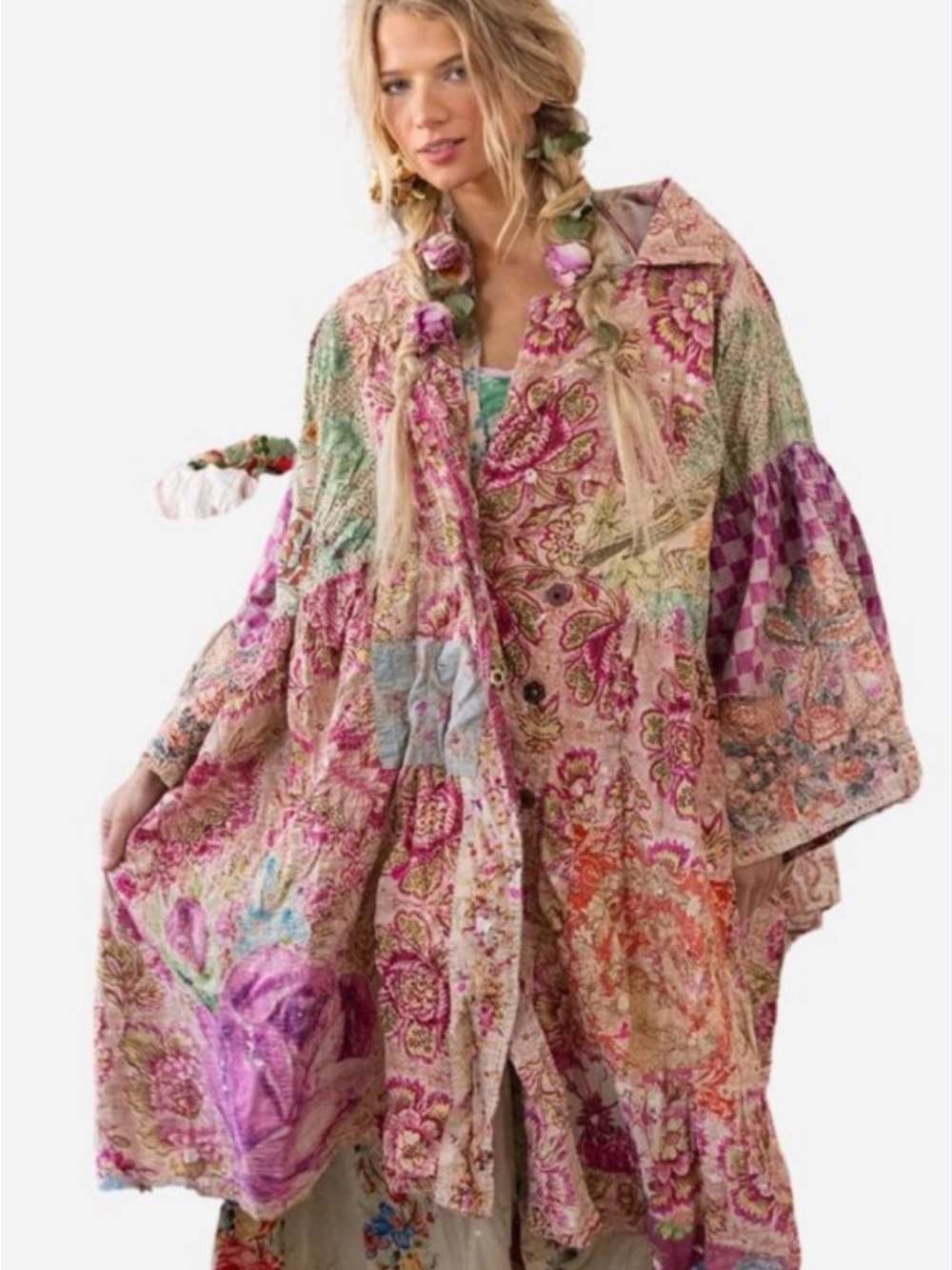 Magnolia Pearl Ysa Double Breasted Coat Jacket 1161, Himalayan Sea, OS